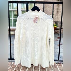 Philosophy Cream Cable Knit Sweater